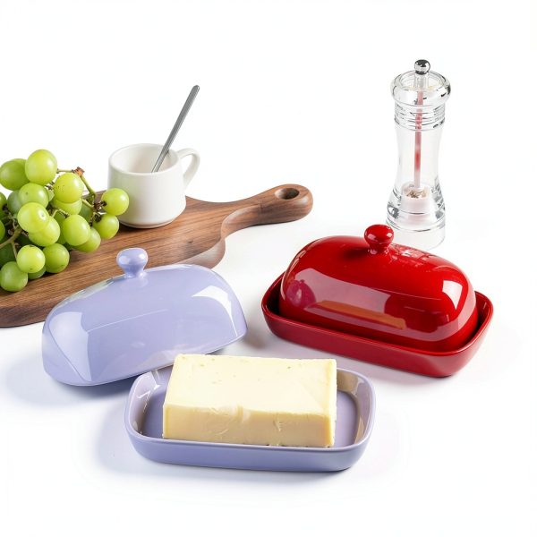 Sweejar Porcelain Butter Dish BPA Free Dishwasher Safe-1