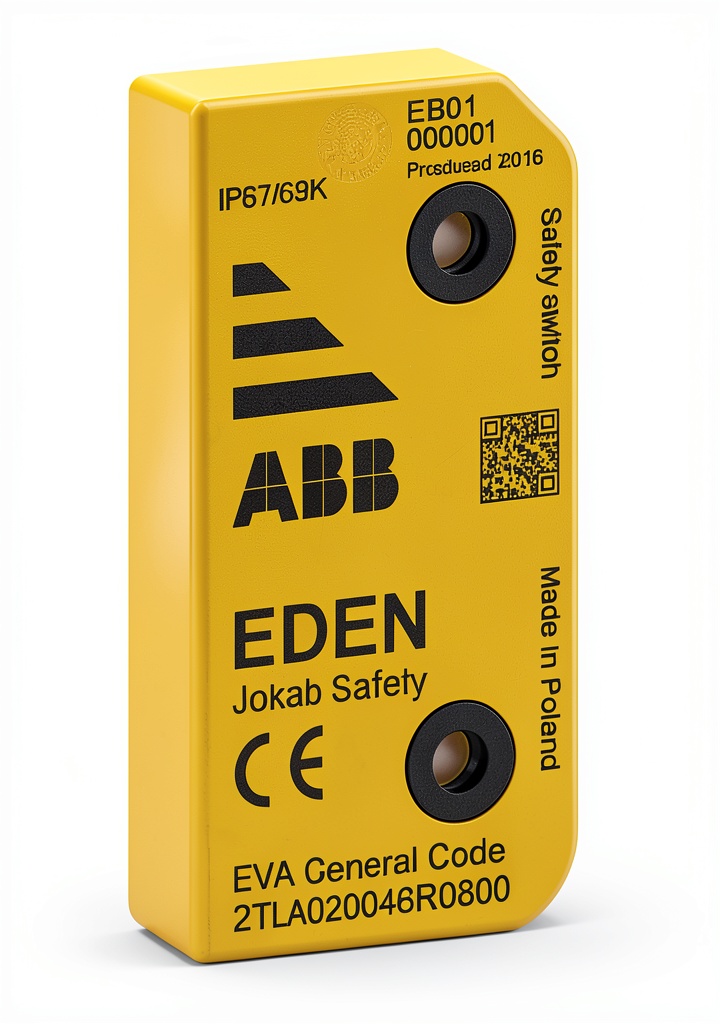 ABB touch sensor mounted on a wall in an industrial setting