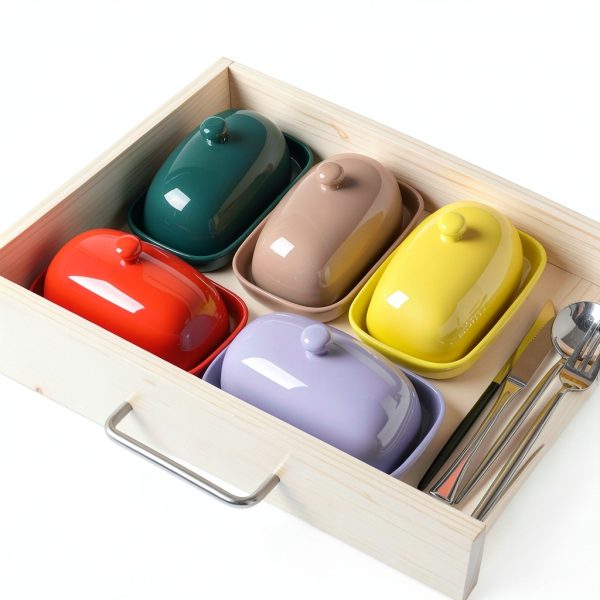 Sweejar Porcelain Butter Dish BPA Free Dishwasher Safe-4