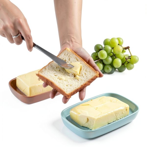Sweejar Porcelain Butter Dish BPA Free Dishwasher Safe-3