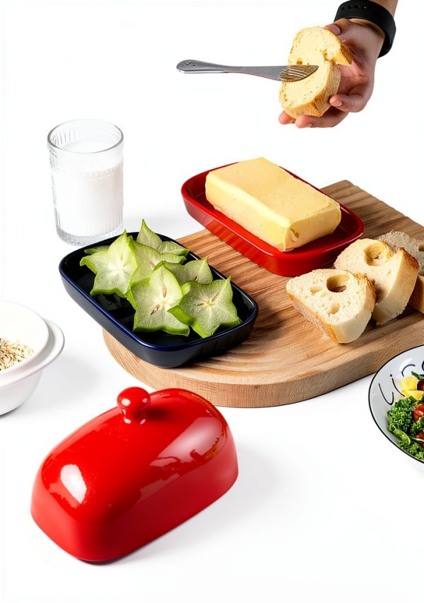 Sweejar Porcelain Butter Dish BPA Free Dishwasher Safe-6