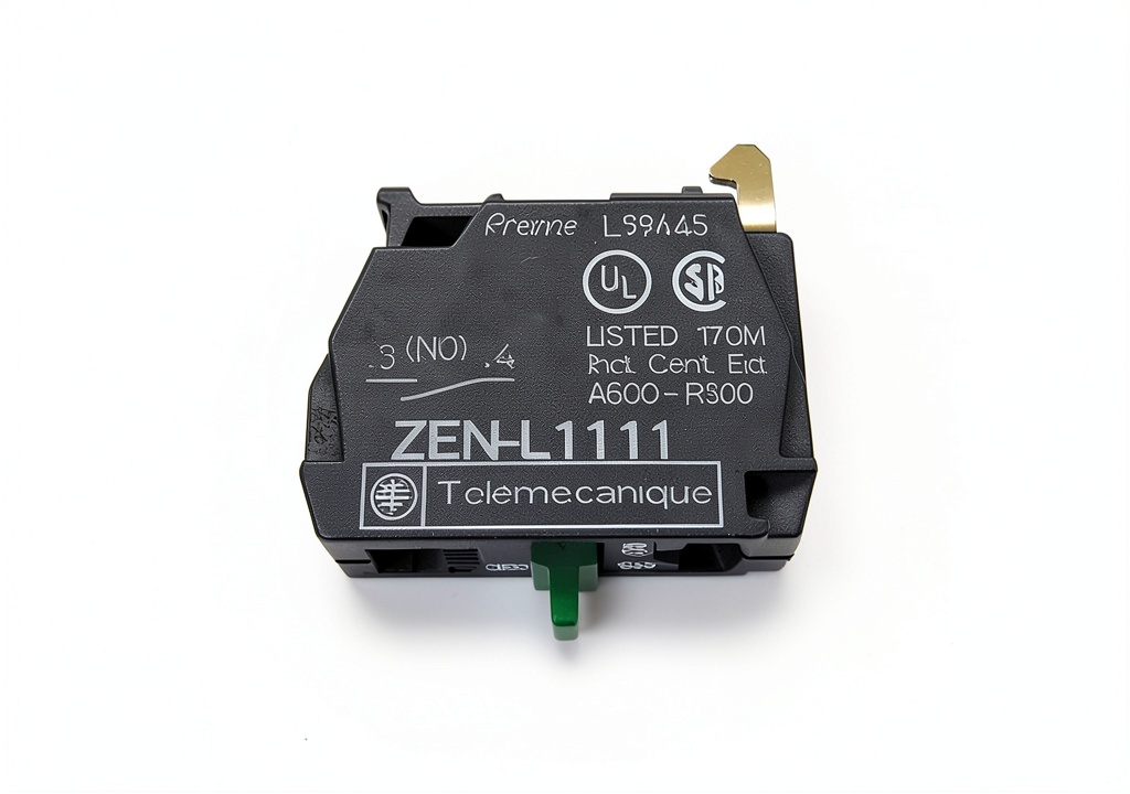 Installing Telemecanique Actuator Block ZEN-L1111 on a custom control panel in a garage workshop