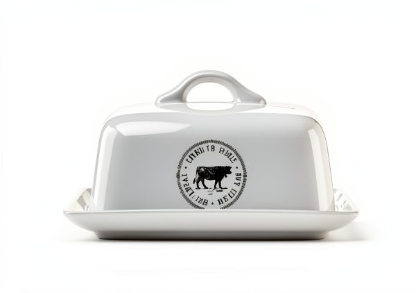 Bamboo Stoneware Butter Dish Creative Co-Op Kitchen-1