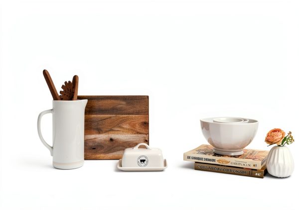 Bamboo Stoneware Butter Dish Creative Co-Op Kitchen-2