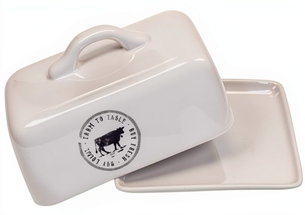 Bamboo Stoneware Butter Dish Creative Co-Op Kitchen-6