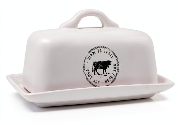 Bamboo Stoneware Butter Dish Creative Co-Op Kitchen-4
