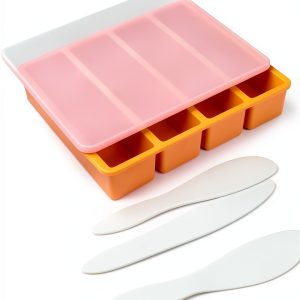 Silicone Butter Mold UIRNCO Orange with Lid-0