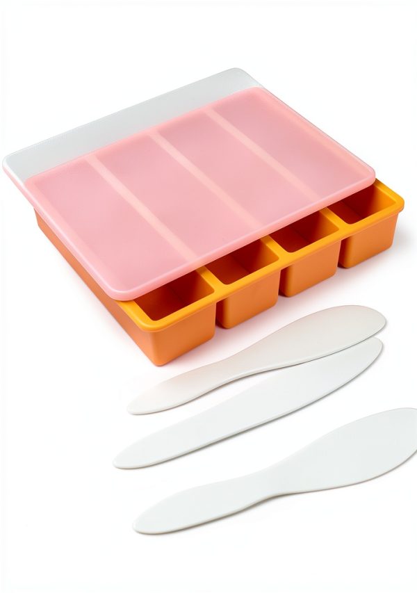 Silicone Butter Mold UIRNCO Orange with Lid-0