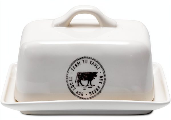 Bamboo Stoneware Butter Dish Creative Co-Op Kitchen-5