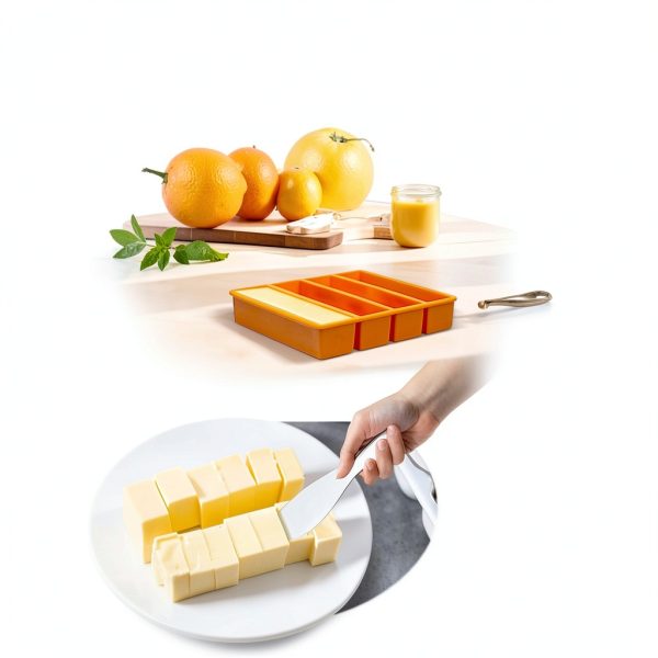 Silicone Butter Mold UIRNCO Orange with Lid-4