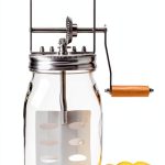Butter Churner Aeaker Hand Crank with 32oz Glass Jar and Steel Paddle-0