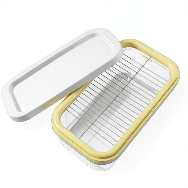 QKDS Stainless Steel Butter Dish with Lid Cutter 8oz Rectangular-6