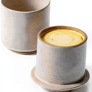 KIBAGA Butter Bell Crock 4oz Polished Ceramic Butter Dish with Lid-0