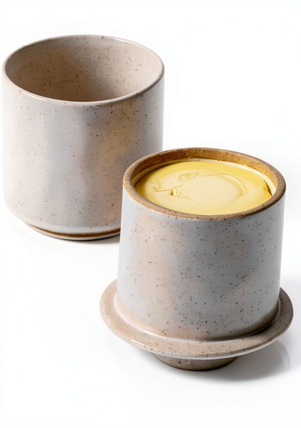 KIBAGA Butter Bell Crock 4oz Polished Ceramic Butter Dish with Lid-0