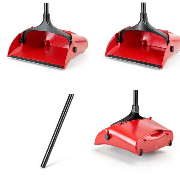 Commercial Lobby Dustpan Weewooday 8‑Piece Red Upright Metal Handle-4
