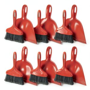 Libman Commercial 906 Dust Pan with Whisk Broom Red 10" Wide Pack of 6-0