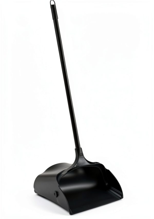 Rubbermaid Lobby Pro Dustpan with Wheels, 31in Metal Handle, Black-0
