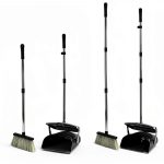 Broom and Dustpan Long Handle Sweep Set by FANSUSENKE Black 47in-0