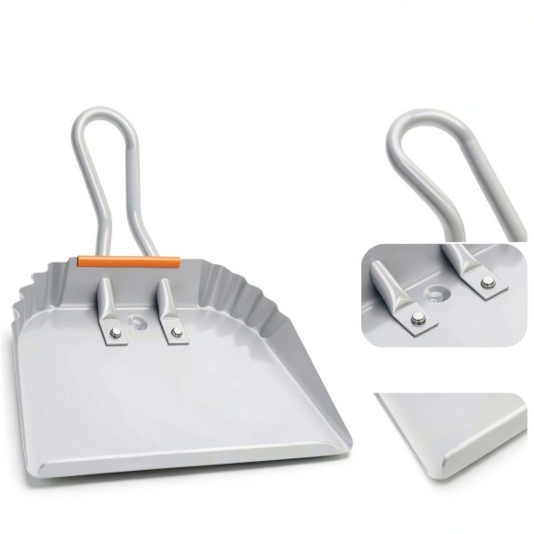 4 Pack 12 inch Heavy Duty Metal Dustpan, Steel Industrial Commercial Dust Pan with Handle, Wide Scooper Dust, Debris Sweeping Tool for Indoor, Outdoor, Fireplace, Silver-5