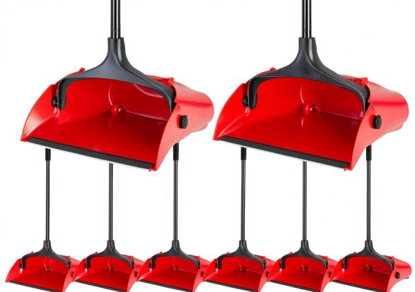 Commercial Lobby Dustpan Weewooday 8‑Piece Red Upright Metal Handle-1