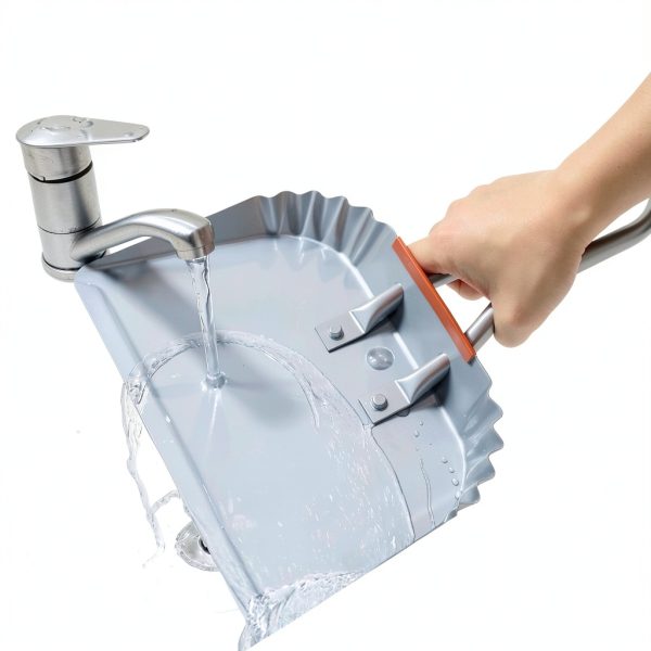 4 Pack 12 inch Heavy Duty Metal Dustpan, Steel Industrial Commercial Dust Pan with Handle, Wide Scooper Dust, Debris Sweeping Tool for Indoor, Outdoor, Fireplace, Silver-4