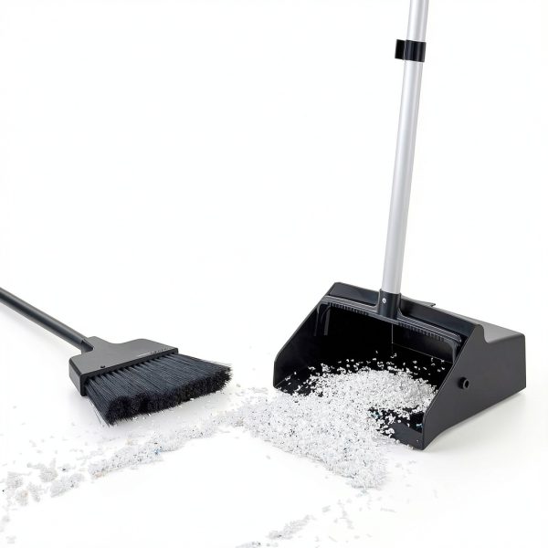 AmazonCommercial Lobby Dustpan With Broom Set 6-Pack Black Commercial-4