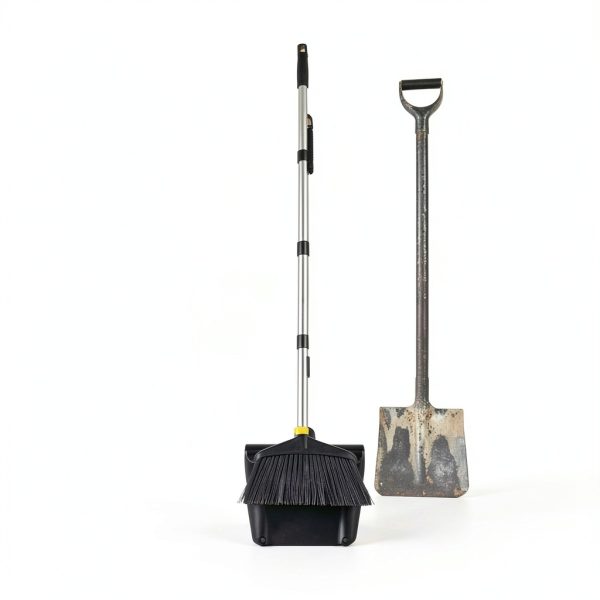 Outdoor Broom and Dustpan Set PIMEKOY Long Handle Windbreak Cover-6
