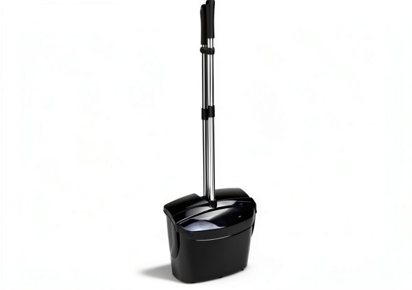 Broom and Dustpan Long Handle Sweep Set by FANSUSENKE Black 47in-2