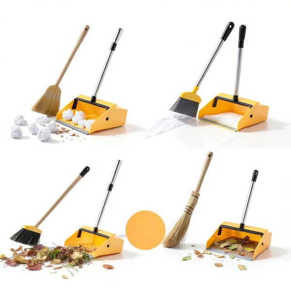 Large Commercial Dustpan REEWII with Handle and Comb Teeth – Orange-5