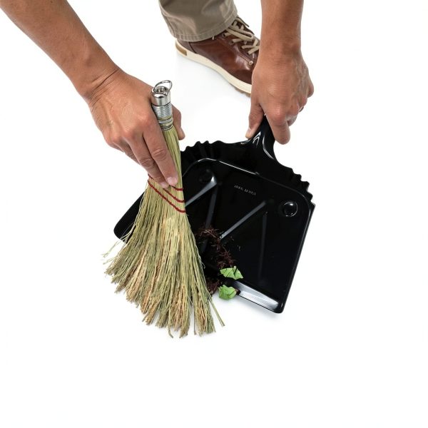 Heavy-Duty Black Metal Dustpan 12" Genuine Joe 20-Gauge Steel Finish-1