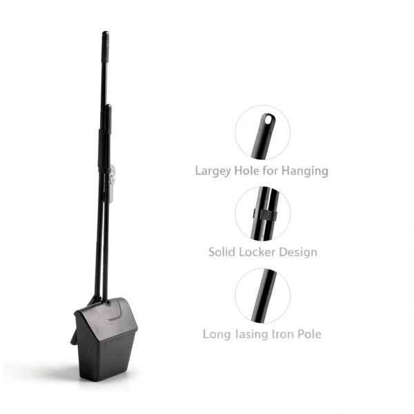 Angle Broom and Dustpan Combo by Eyliden – Steel Handle, Black-2