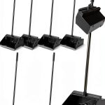 Dust Pan Leumoi 8-Pack Long Handle Black Commercial Plastic Stand Up-0