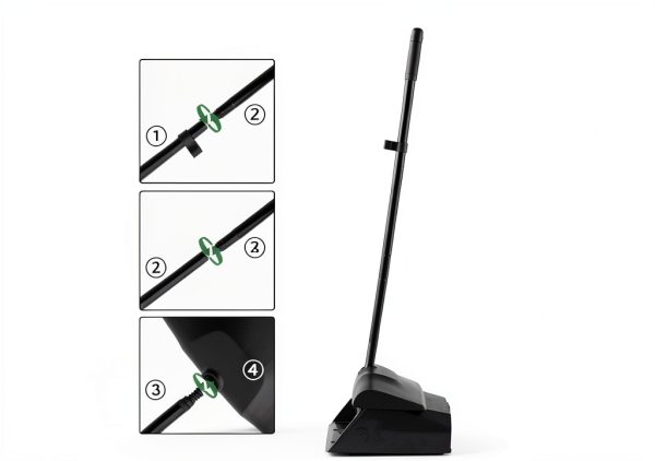 Angle Broom and Dustpan Combo by Eyliden – Steel Handle, Black-6