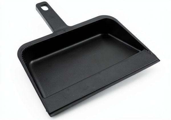 Genuine Joe Heavy‑Duty Plastic Dustpan 12‑Inch Black with Rubber Grip-0