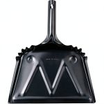 Heavy-Duty Black Metal Dustpan 12" Genuine Joe 20-Gauge Steel Finish-0