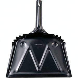 Heavy-Duty Black Metal Dustpan 12" Genuine Joe 20-Gauge Steel Finish-0