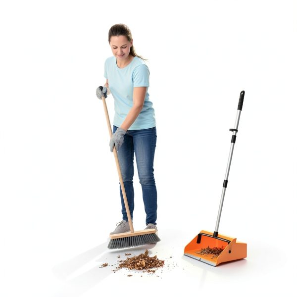 Large Commercial Dustpan REEWII with Handle and Comb Teeth – Orange-6